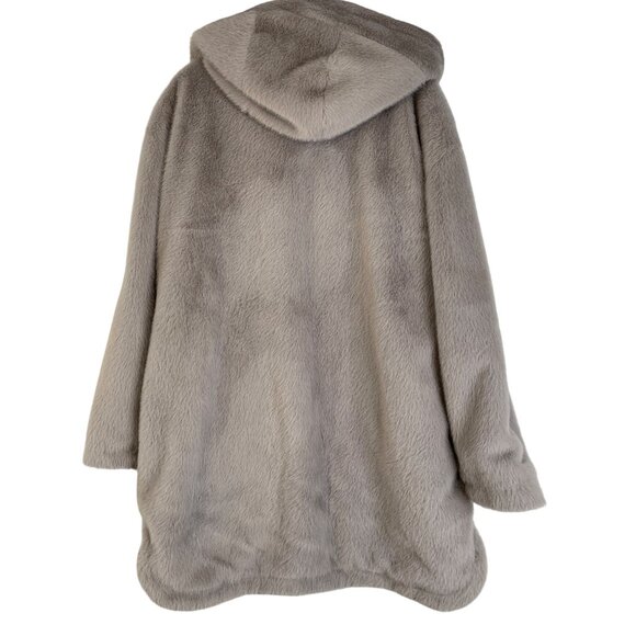 BCBGeneration Womens Faux Fur Plush Hooded Coat Size M - Picture 2 of 11